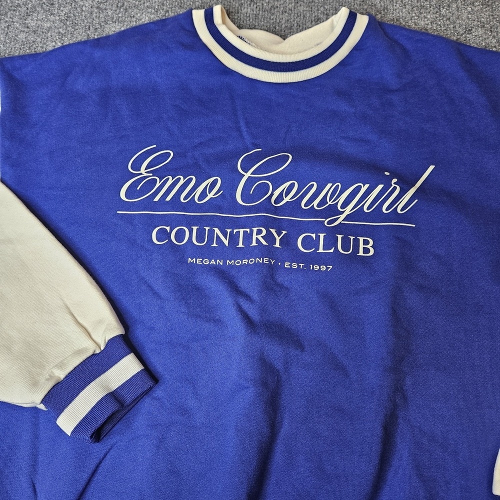 Megan Moroney Emo Cowgirl Sweatshirt Women's Size XL Blue Country Music